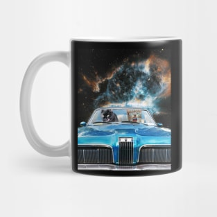 Space Galaxy Cats Driving Cat Car Mug